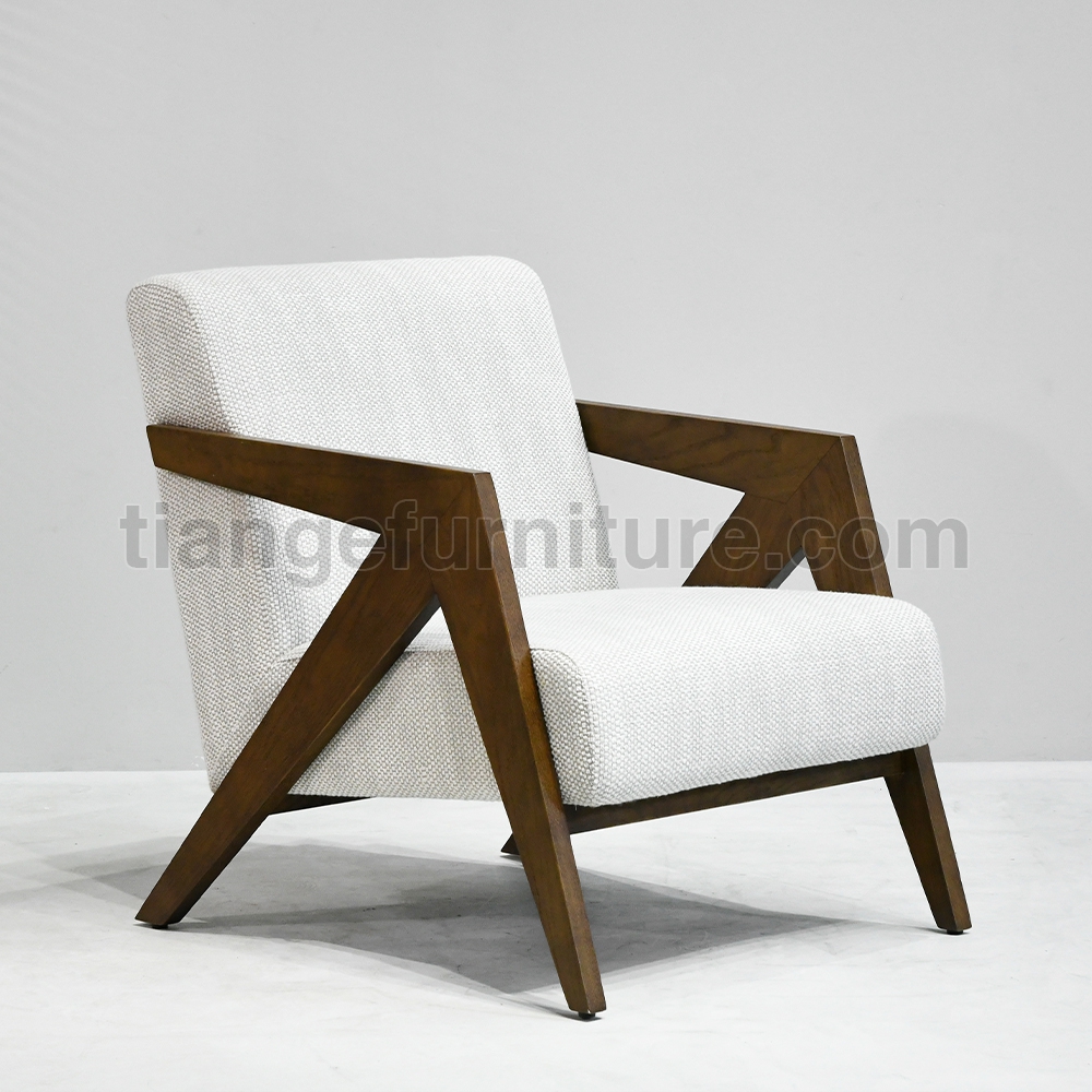 Richard Armchair: French Vintage Solid Wood Lounge Chair A181