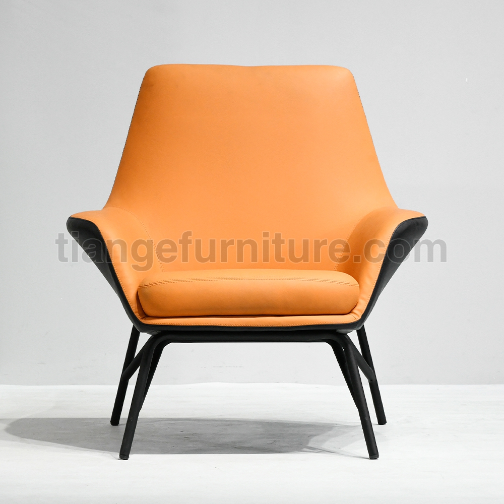 Modern Minimalist Leather Accent Chair Upholstered High Back Armchair with Metal Legs for Home & Commercial Use Prince armchair A30